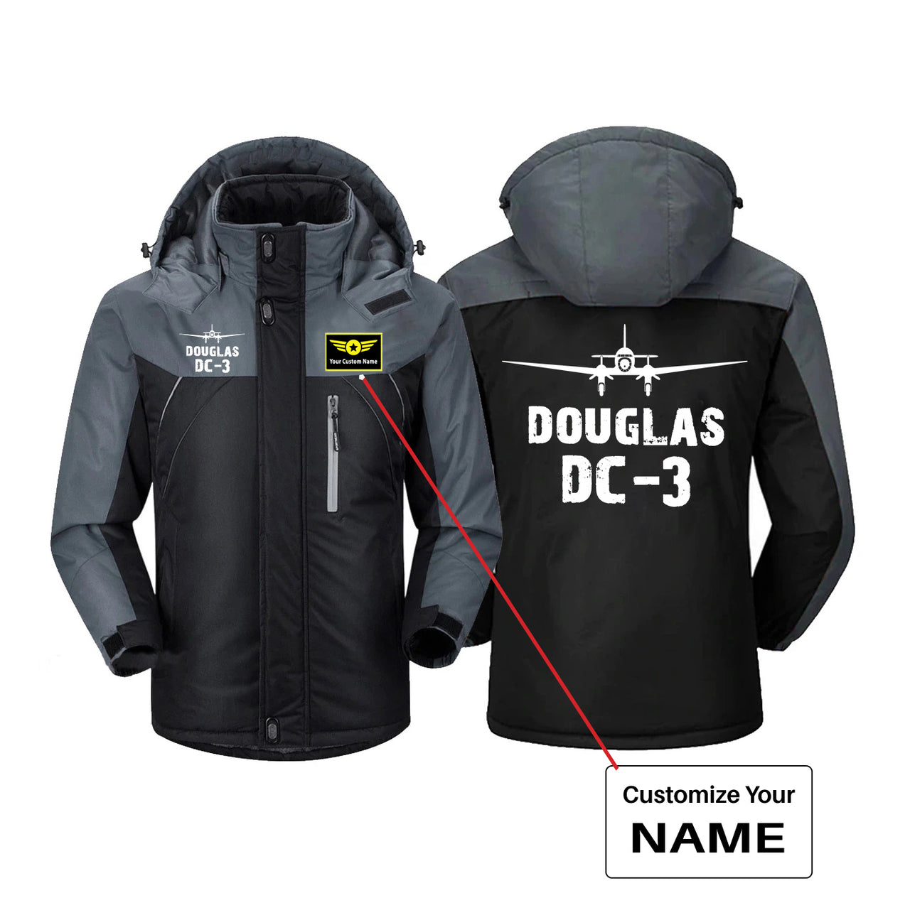 Douglas DC-3 & Plane Designed Thick Winter Jackets