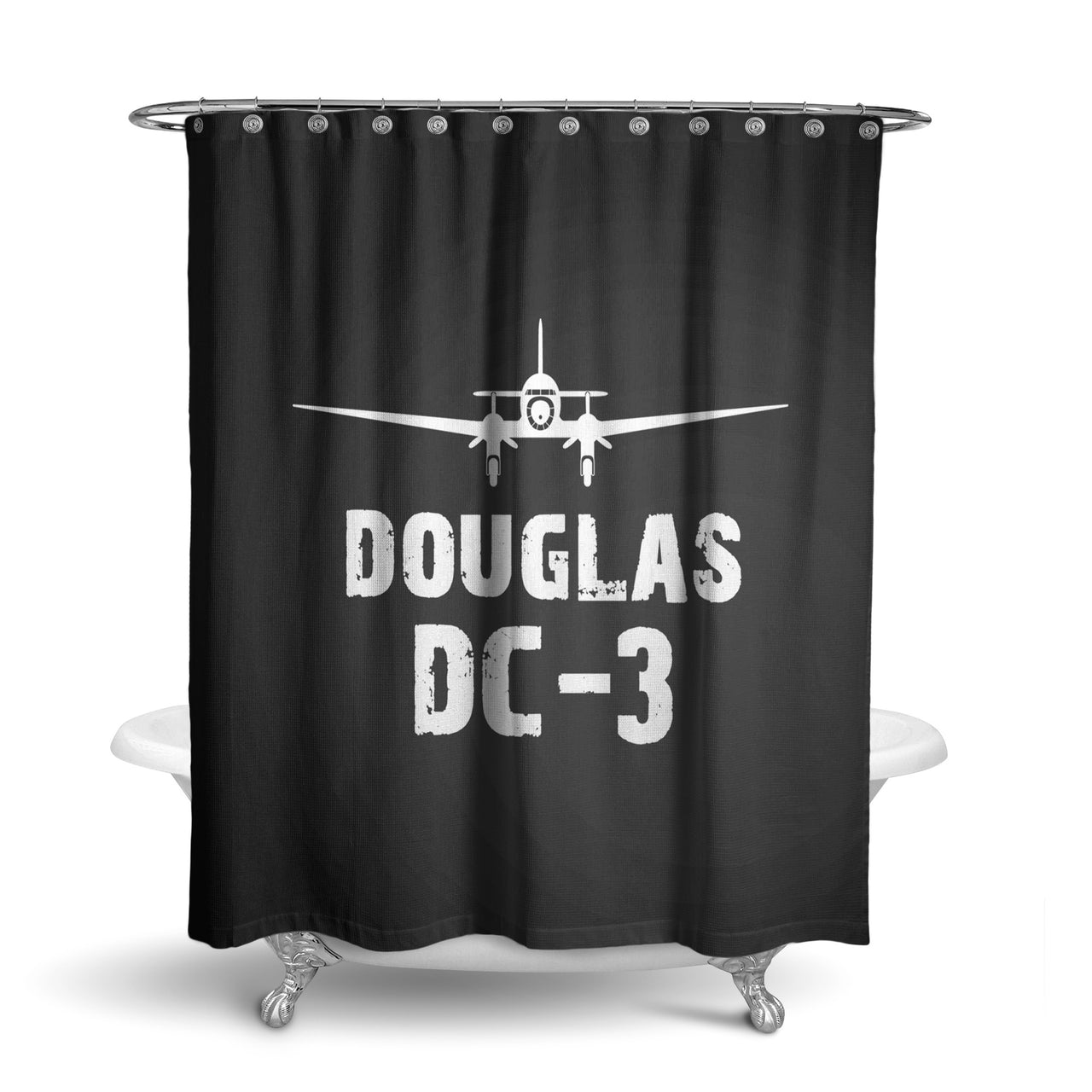 Douglas DC-3 & Plane Designed Shower Curtains