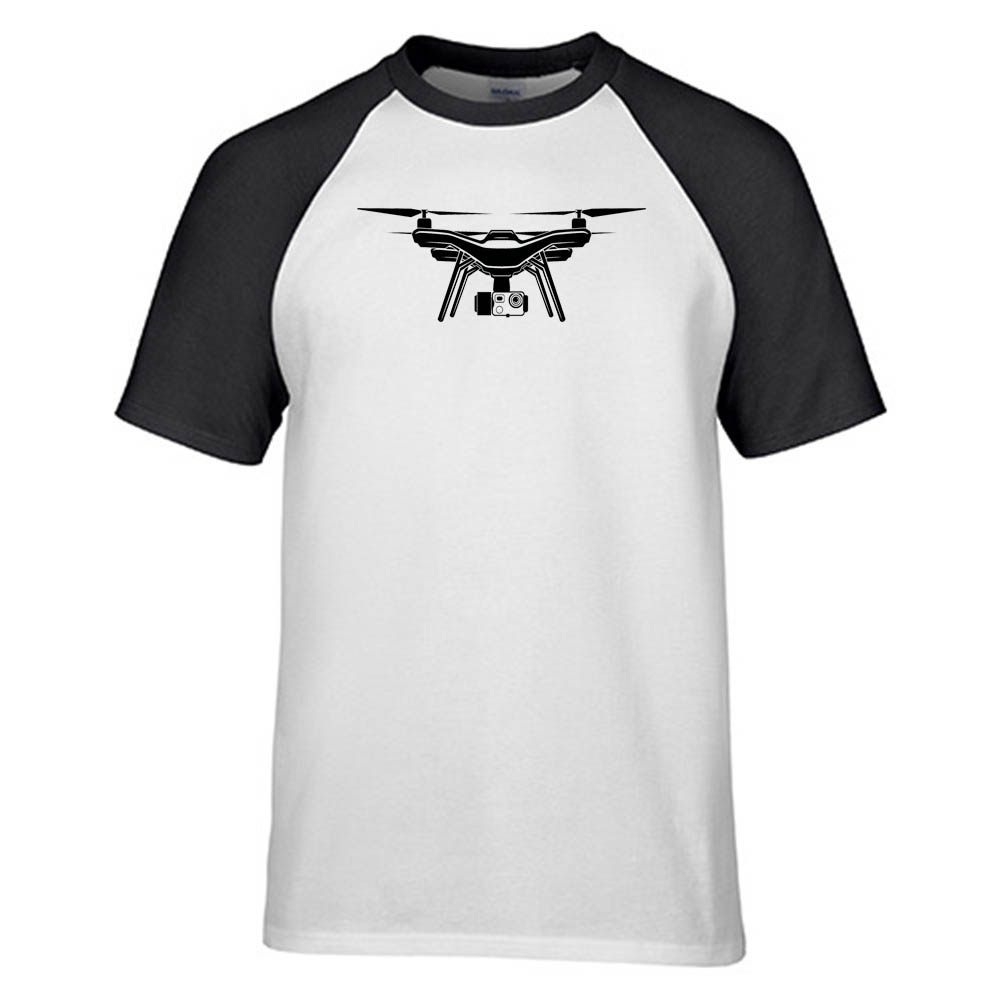 Drone Silhouette Designed Raglan T-Shirts