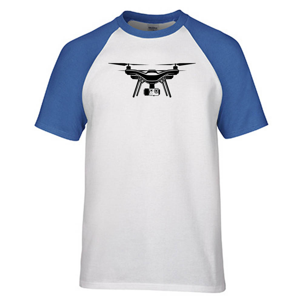 Drone Silhouette Designed Raglan T-Shirts