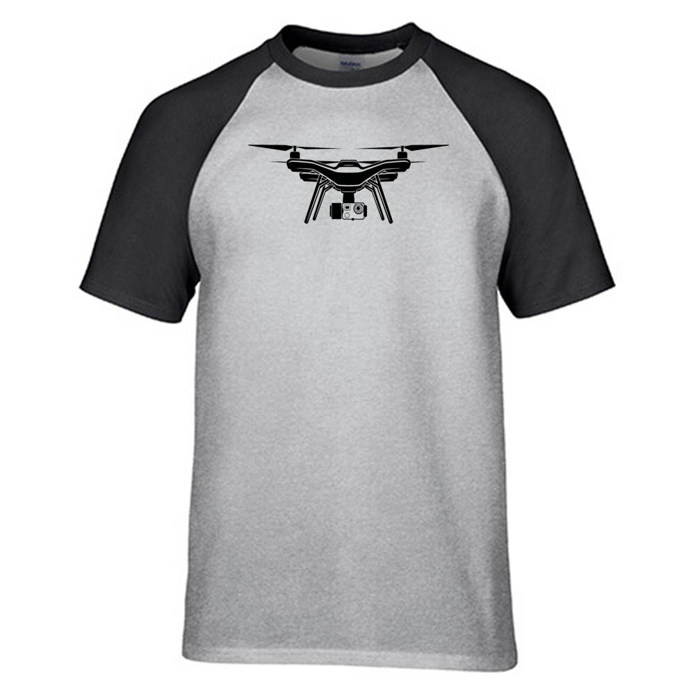 Drone Silhouette Designed Raglan T-Shirts