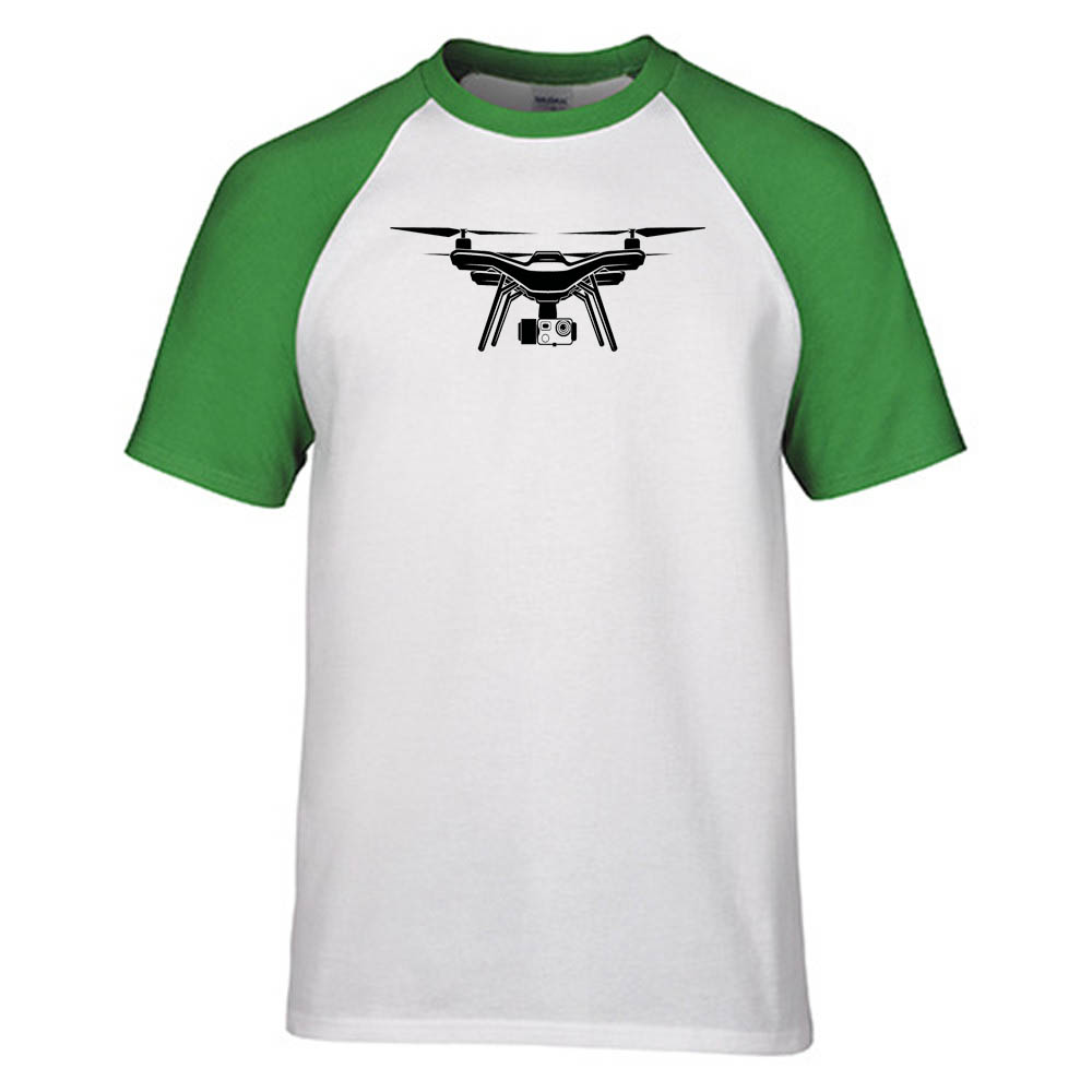 Drone Silhouette Designed Raglan T-Shirts