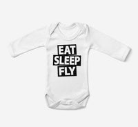 Thumbnail for Eat Sleep Fly Designed Baby Bodysuits