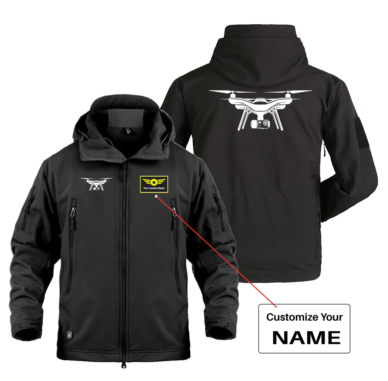 Drone Silhouette Designed Military Jackets (Customizable)