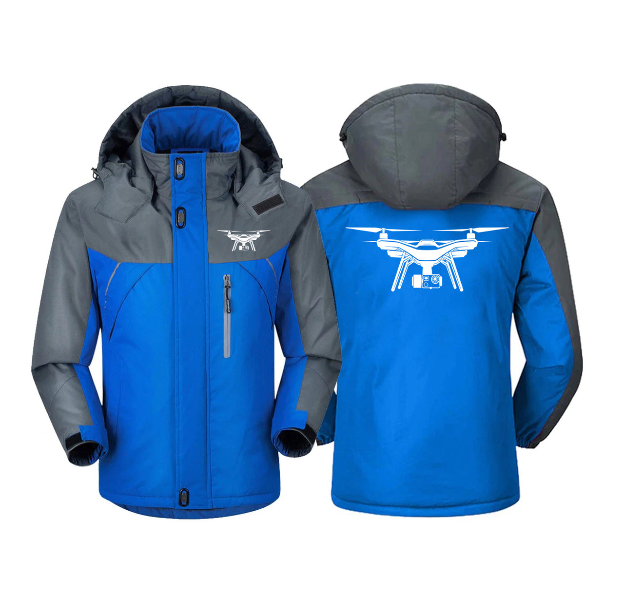 Drone Silhouette Designed Thick Winter Jackets