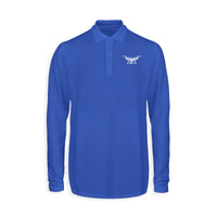 Thumbnail for Drone Silhouette Designed Long Sleeve Polo T-Shirts