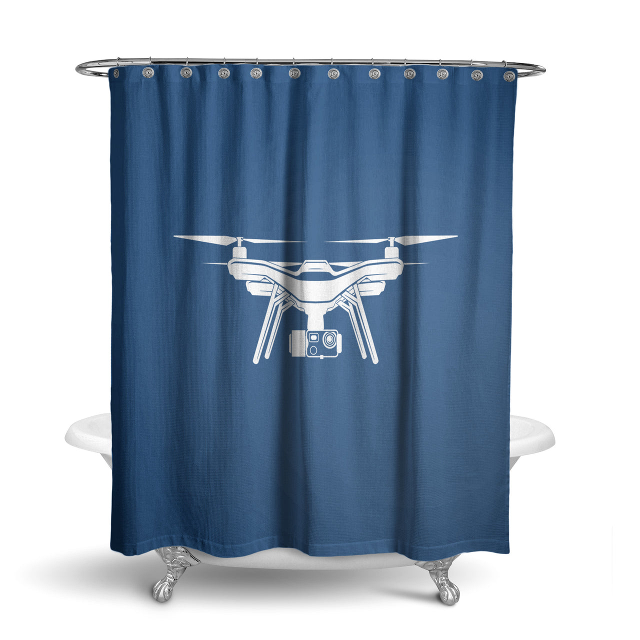 Drone Silhouette Designed Shower Curtains
