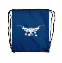 Thumbnail for Drone Silhouette Designed Drawstring Bags