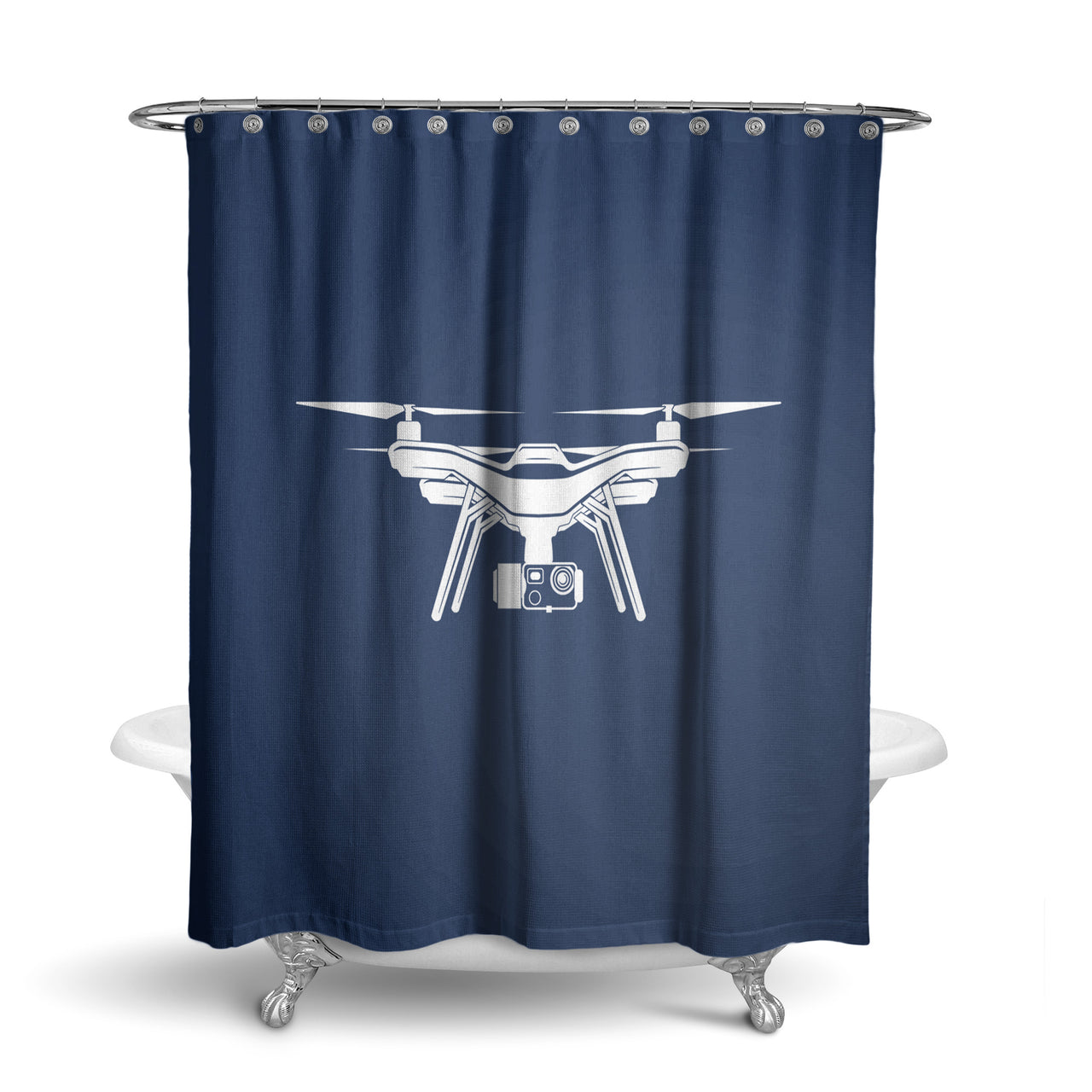 Drone Silhouette Designed Shower Curtains