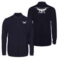 Thumbnail for Drone Silhouette Designed Long Sleeve Polo T-Shirts (Double-Side)