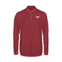 Thumbnail for Drone Silhouette Designed Long Sleeve Polo T-Shirts