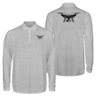 Thumbnail for Drone Silhouette Designed Long Sleeve Polo T-Shirts (Double-Side)