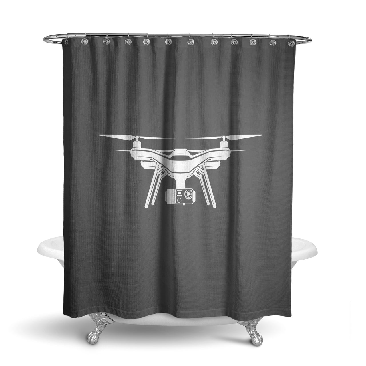 Drone Silhouette Designed Shower Curtains