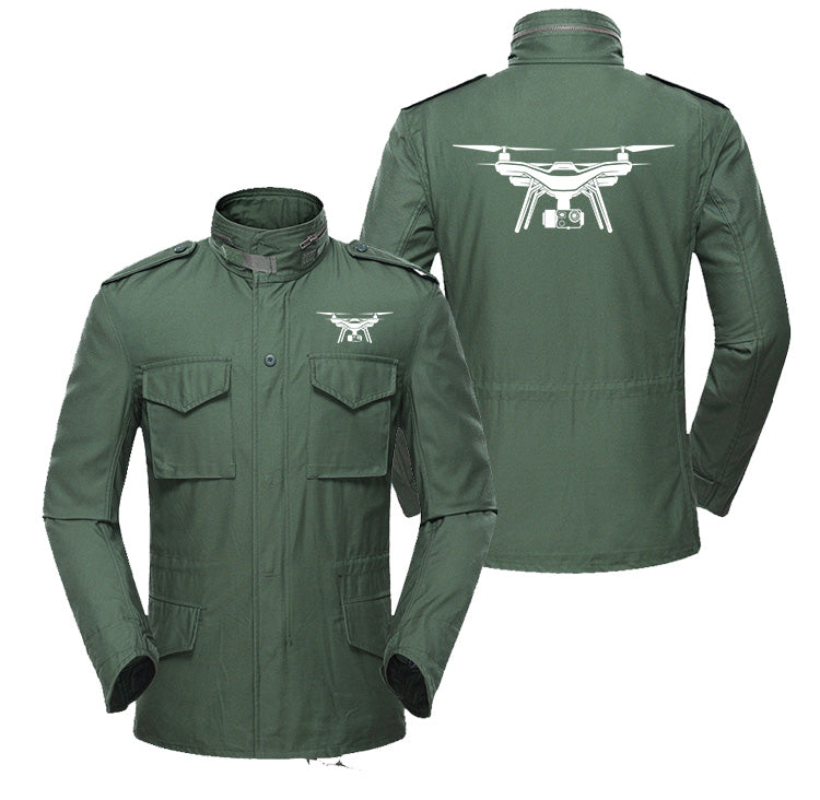 Drone Silhouette Designed Military Coats