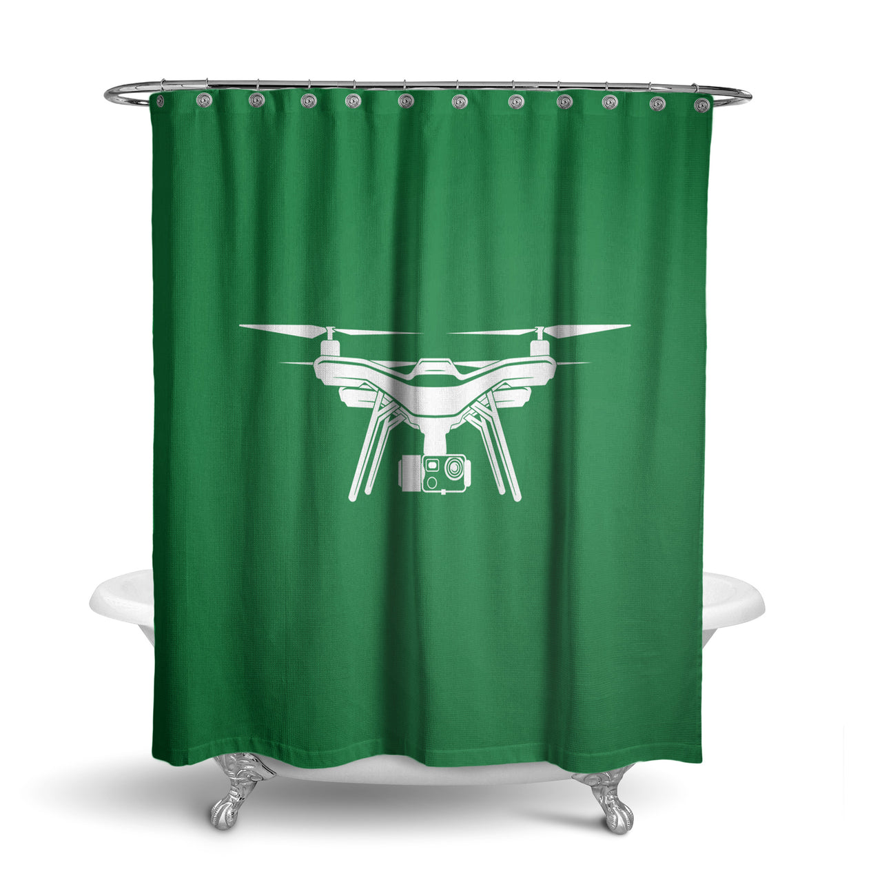 Drone Silhouette Designed Shower Curtains