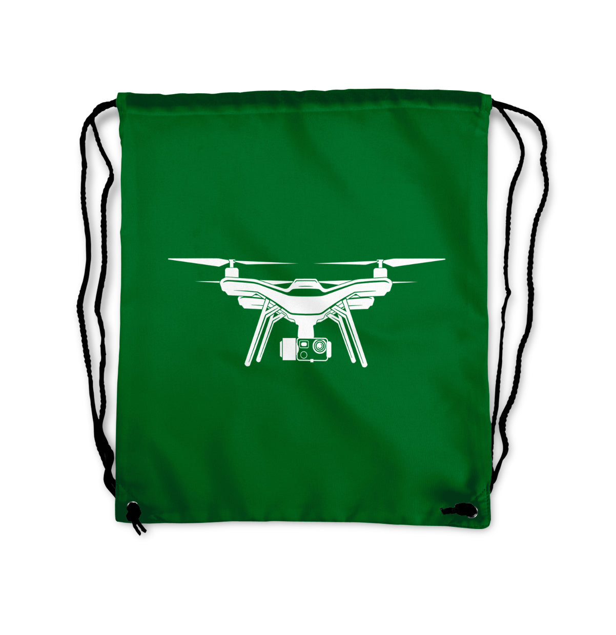 Drone Silhouette Designed Drawstring Bags