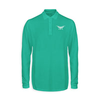 Thumbnail for Drone Silhouette Designed Long Sleeve Polo T-Shirts