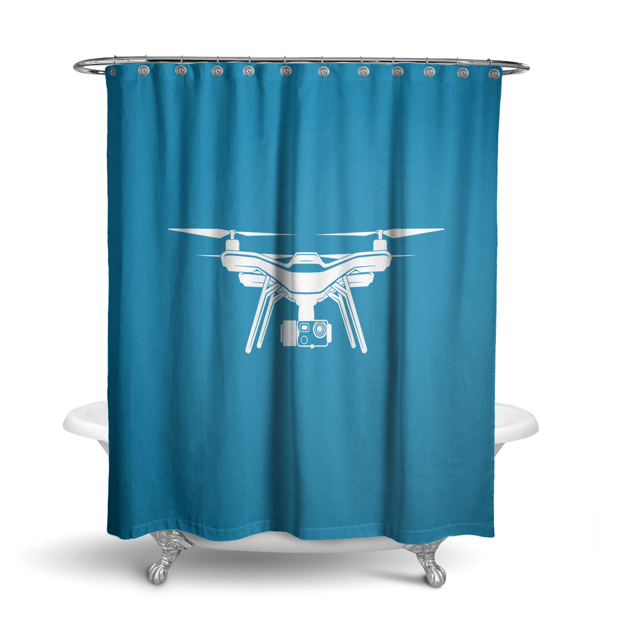 Drone Silhouette Designed Shower Curtains
