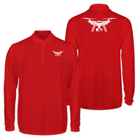 Thumbnail for Drone Silhouette Designed Long Sleeve Polo T-Shirts (Double-Side)