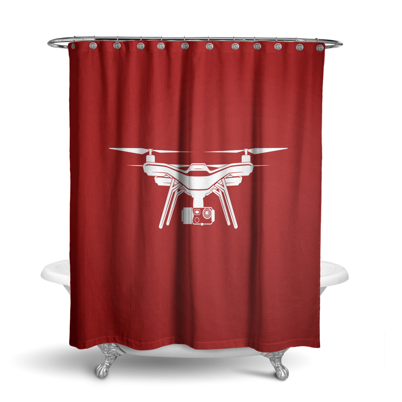 Drone Silhouette Designed Shower Curtains