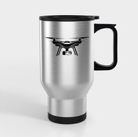 Thumbnail for Drone Silhouette Designed Travel Mugs (With Holder)
