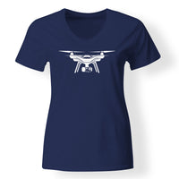 Thumbnail for Drone Silhouette Designed V-Neck T-Shirts