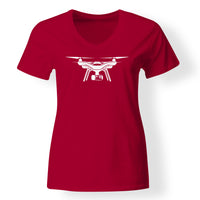 Thumbnail for Drone Silhouette Designed V-Neck T-Shirts