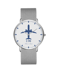 Thumbnail for Embraer E190 Stainless Steel Strap Watches Pilot Eyes Store Silver & Silver Stainless Steel Strap 