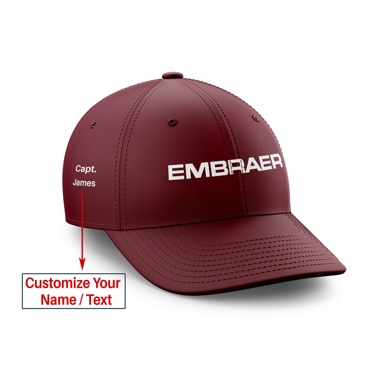 Embraer & Text Designed Embroidered Hats