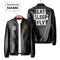 Thumbnail for Eat Sleep Fly Designed PU Leather Jackets
