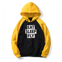 Thumbnail for Eat Sleep Fly Designed Colourful Hoodies