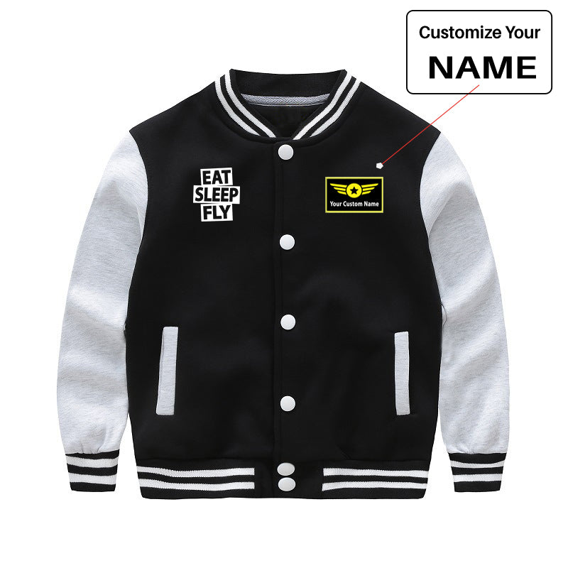Eat Sleep Fly Designed "CHILDREN" Baseball Jackets