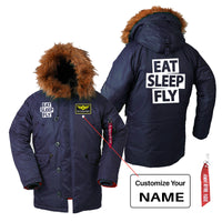 Thumbnail for Eat Sleep Fly Designed Parka Bomber Jackets