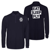 Thumbnail for Eat Sleep Fly Designed Long Sleeve Polo T-Shirts (Double-Side)