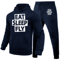 Thumbnail for Eat Sleep Fly Designed Hoodies & Sweatpants Set