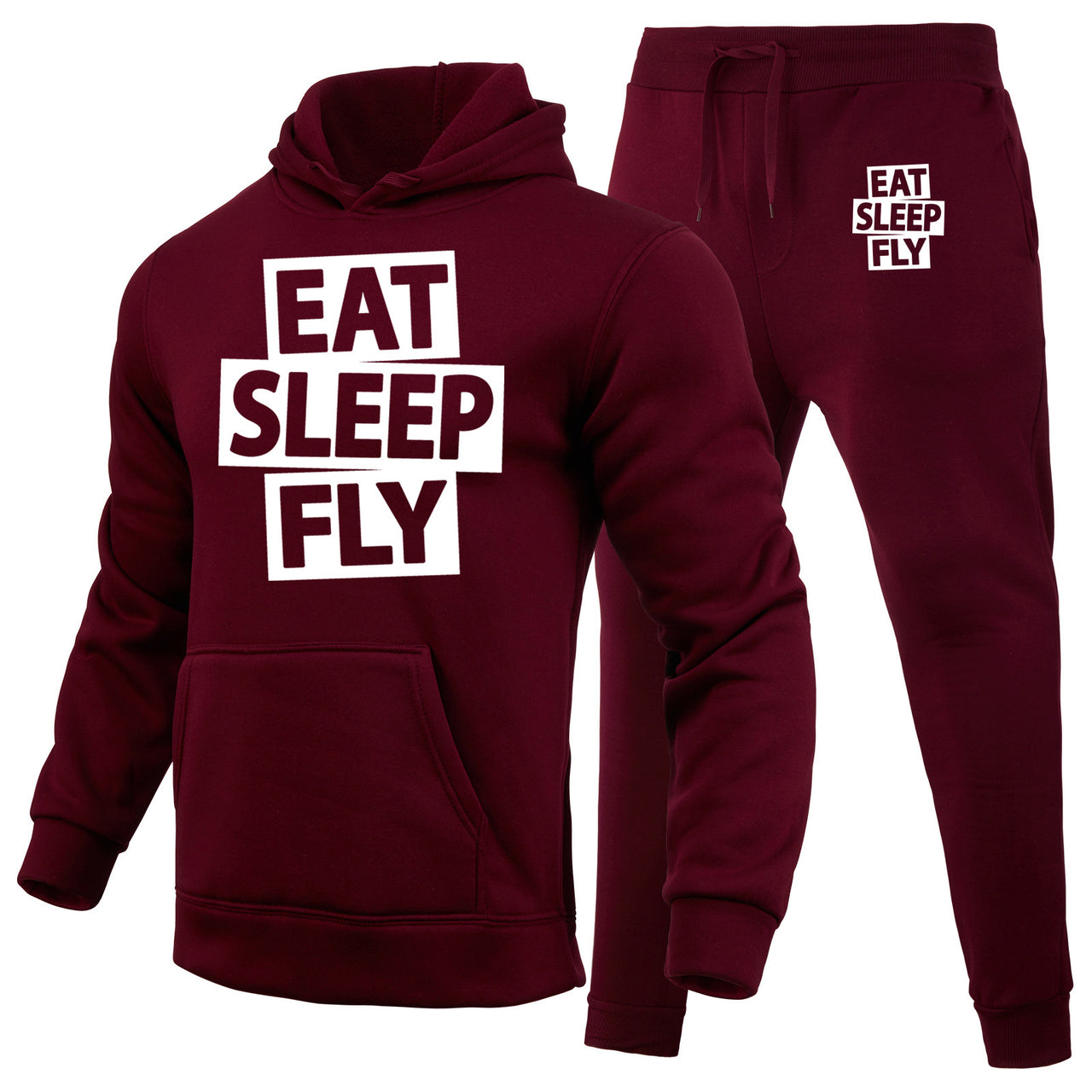 Eat Sleep Fly Designed Hoodies & Sweatpants Set