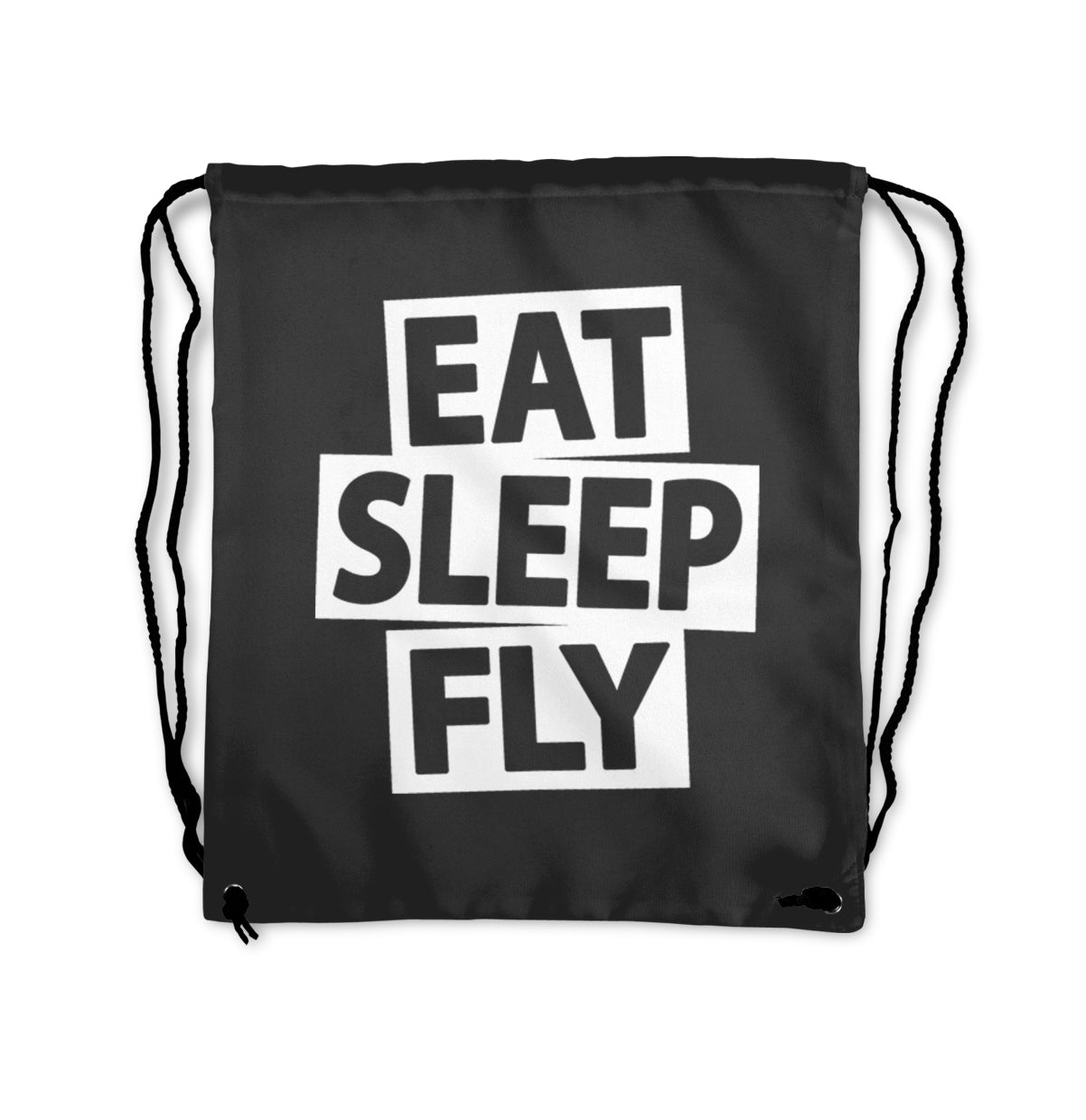 Eat Sleep Fly Designed Drawstring Bags