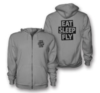 Thumbnail for Eat Sleep Fly Designed Zipped Hoodies