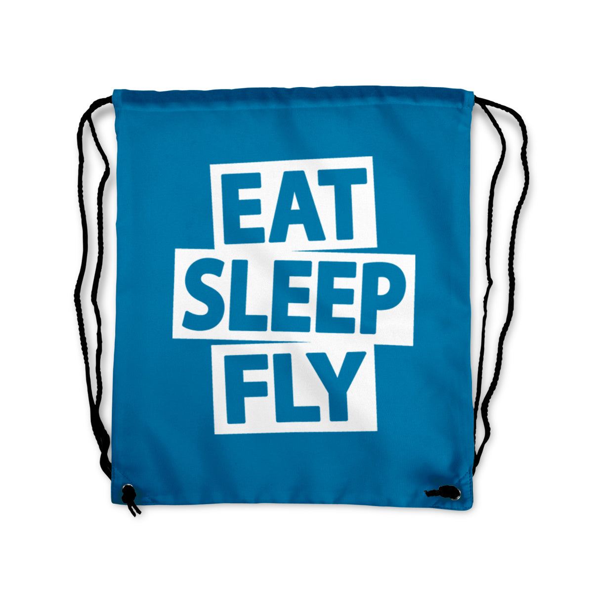 Eat Sleep Fly Designed Drawstring Bags