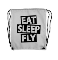Thumbnail for Eat Sleep Fly Designed Drawstring Bags