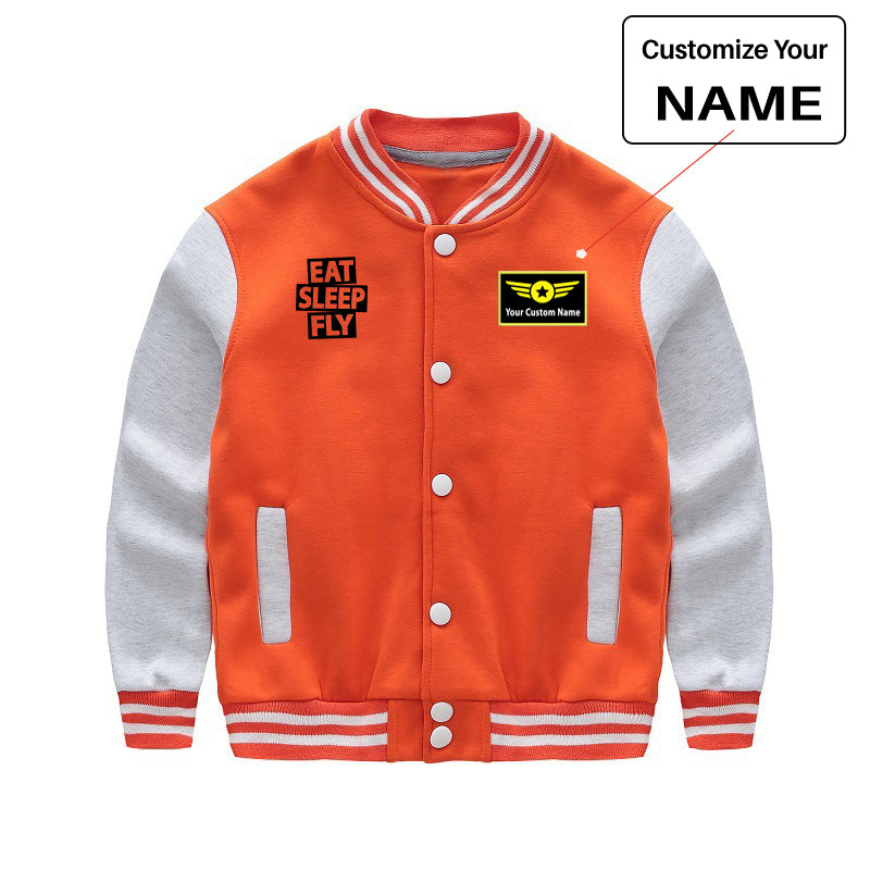 Eat Sleep Fly Designed "CHILDREN" Baseball Jackets