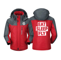 Thumbnail for Eat Sleep Fly Designed Thick Winter Jackets