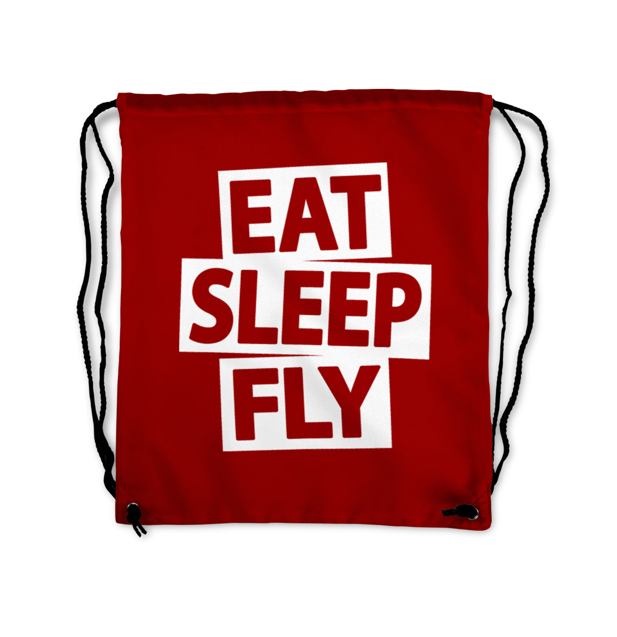 Eat Sleep Fly Designed Drawstring Bags