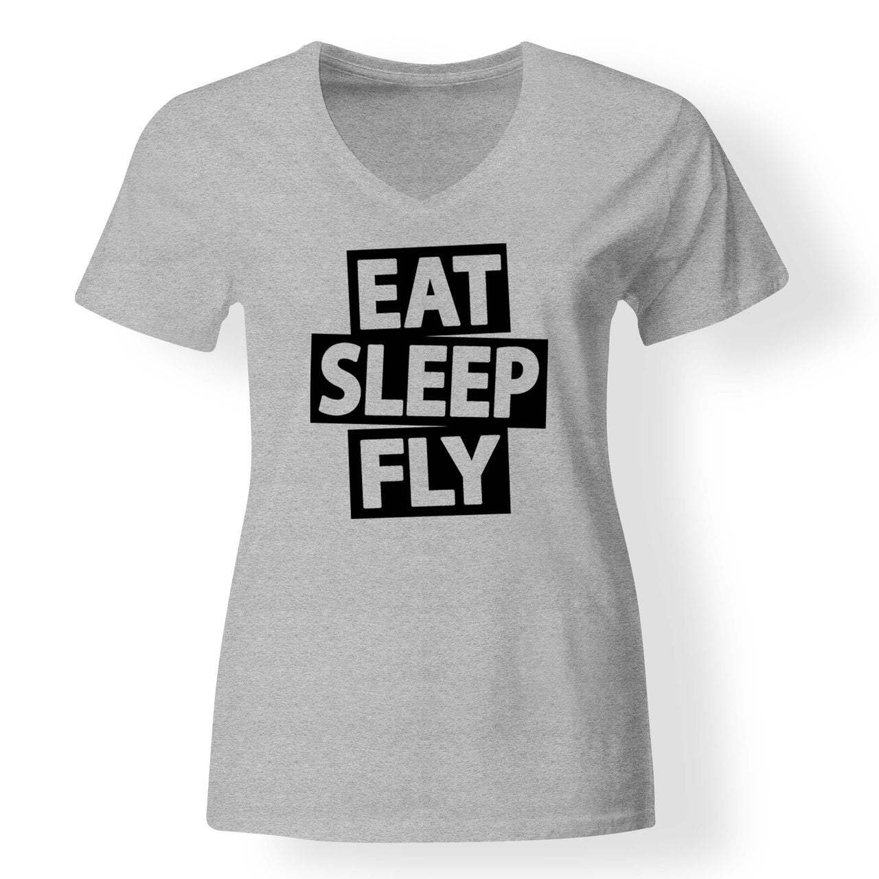 Eat Sleep Fly Designed V-Neck T-Shirts