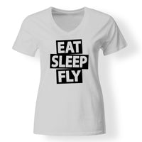 Thumbnail for Eat Sleep Fly Designed V-Neck T-Shirts