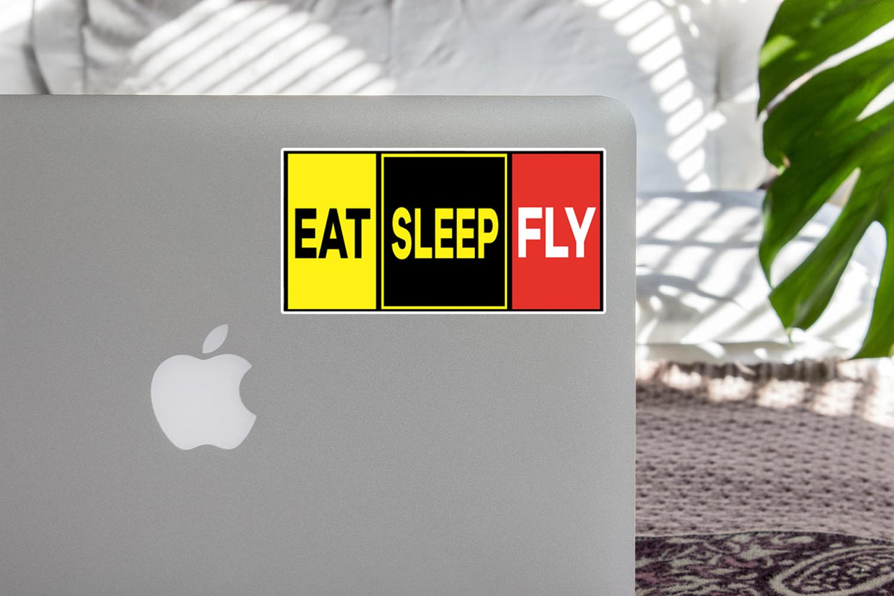 Eat Sleep Fly (Colourful) Designed Stickers