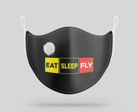 Thumbnail for Eat Sleep Fly (Colourful) Designed Face Masks