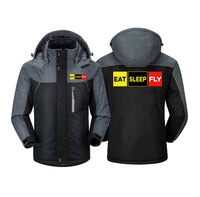 Thumbnail for Eat Sleep Fly (Colourful) Designed Thick Winter Jackets