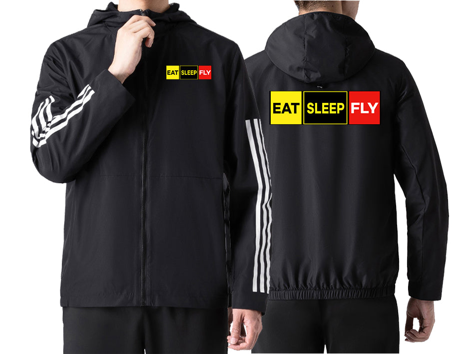 Eat Sleep Fly (Colourful) Designed Sport Style Jackets