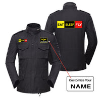 Thumbnail for Eat Sleep Fly (Colourful) Designed Military Coats